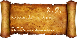 Kolozsváry Olga névjegykártya