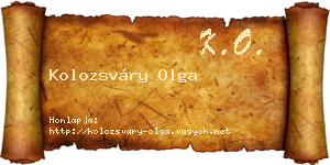 Kolozsváry Olga névjegykártya